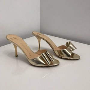 Guiseppe Zanotti Gold Mules